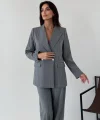 Myra Gri Blazer Ceket Pantolon Takım 