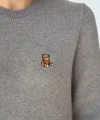 Ayı Armalı Gri Triko Kazak