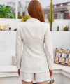 Jakarlı Tek Düğme Blazer Ceket - Naturel