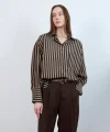 Çizgili Gömlek - Siyah Camel