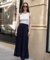 Premium Seri Kırışık Uzun Etek-Lacivert