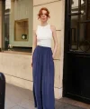Modal Kumaş Bol Kesim Pantolon-Lacivert