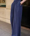 Modal Kumaş Bol Kesim Pantolon-Lacivert