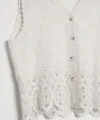 Premium Seri Dantel Detay Yelek-Ekru