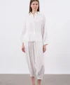Modal Kumaş Gömlek Pantolon İkili Takım-Beyaz