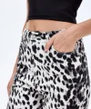 Leopar Desen Pantolon Siyah