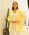 Büzgü Kol Sarı Blazer Ceket