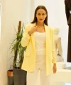 Büzgü Kol Sarı Blazer Ceket