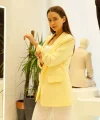 Büzgü Kol Sarı Blazer Ceket