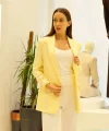 Büzgü Kol Sarı Blazer Ceket