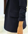 Büzgü Kol Lacivert Blazer Ceket