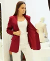 Büzgü Kol Astarlı Bordo Blazer Ceket