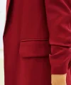 Büzgü Kol Astarlı Bordo Blazer Ceket