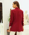 Büzgü Kol Astarlı Bordo Blazer Ceket