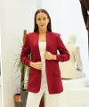 Büzgü Kol Astarlı Bordo Blazer Ceket