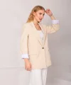 Astarı Garnili Blazer Ceket-Taş