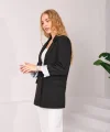 Astarı Garnili Siyah Blazer Ceket