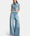 Mega Baggy Fit Özel Dikim Aksesuarlı Tasarım Denim Jean