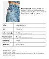 Mega Baggy Fit Özel Dikim Aksesuarlı Tasarım Denim Jean
