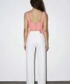 Askı Detaylı Keten Corse Bluz-Pembe