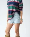 Çizgili Polo Yaka Sweatshirt