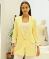 Astarı Garnili Sarı Blazer Ceket