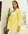 Astarı Garnili Sarı Blazer Ceket