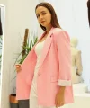 Astarı Garnili Pembe Blazer Ceket