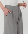 Bol Paça Palazzo Kumaş Pantolon Gri
