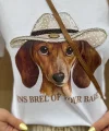 Çanta Detaylı “Cowboy Dog” Tişört