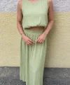 Olivia Balon Etek İkili Takım-Yeşil