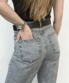 Taşlı Gri Pantolon Model: Wide leg & yüksek bel