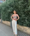Çiçek Desenli Vintage Korse