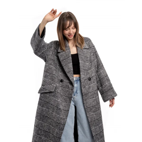 Premıum Kalite Ekose Yün Kaban