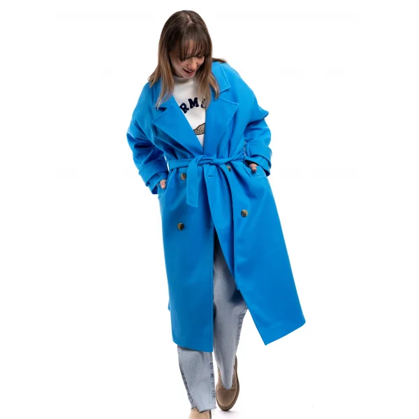 Premium Kalite Yün Kaban MAVİ