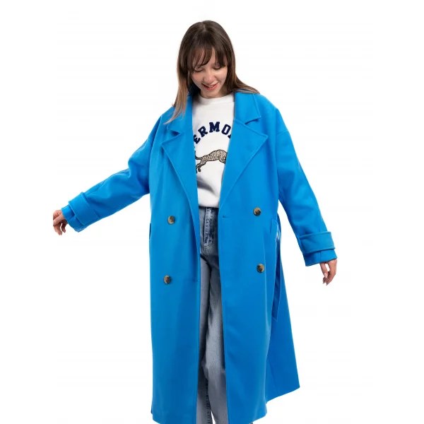 Premium Kalite Yün Kaban MAVİ