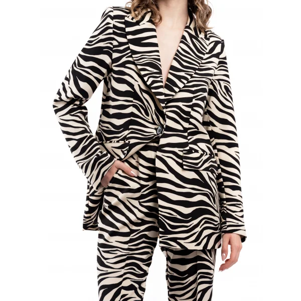 Zebra Desen Premium Kumaş Ceket Pantolon Takım