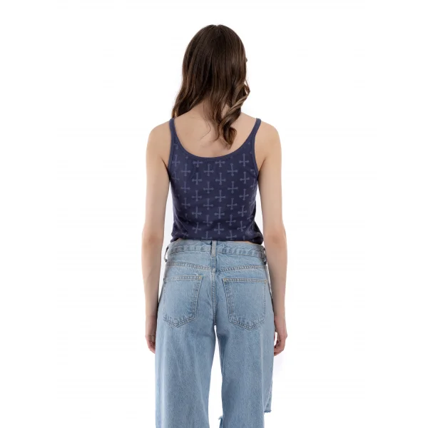 Desenli Askili Basic Crop