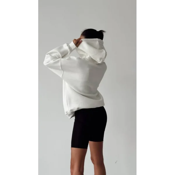 BEYAZ KAPÜŞONLU SWEATSHİRT