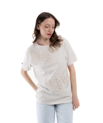 Kelebek Desenli Pamuk Orjinal Tişört