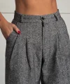 Balıksırtı Pamuklu Palazzo Pantolon Siyah