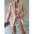 DÜĞMELİ ASTARLI KAHVERENGİ BLAZER KAŞE CEKET KABAN