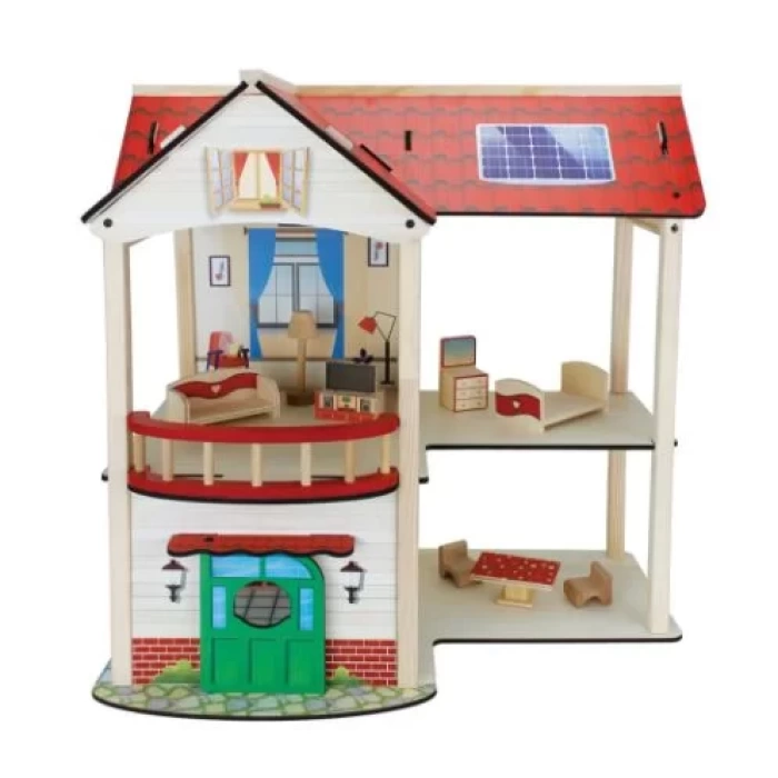 Çatılı Ahşap Oyun Evi- Mobilyalı