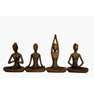Mini Yoga Yapan Kadınlar (4 lü set)
