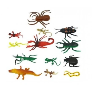 Sürüngenler ve Böcekler Poşetli Hayvan Oyun Seti 13lü