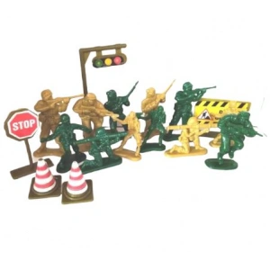 İki Renk Mini Askerler Set (17 Parça)