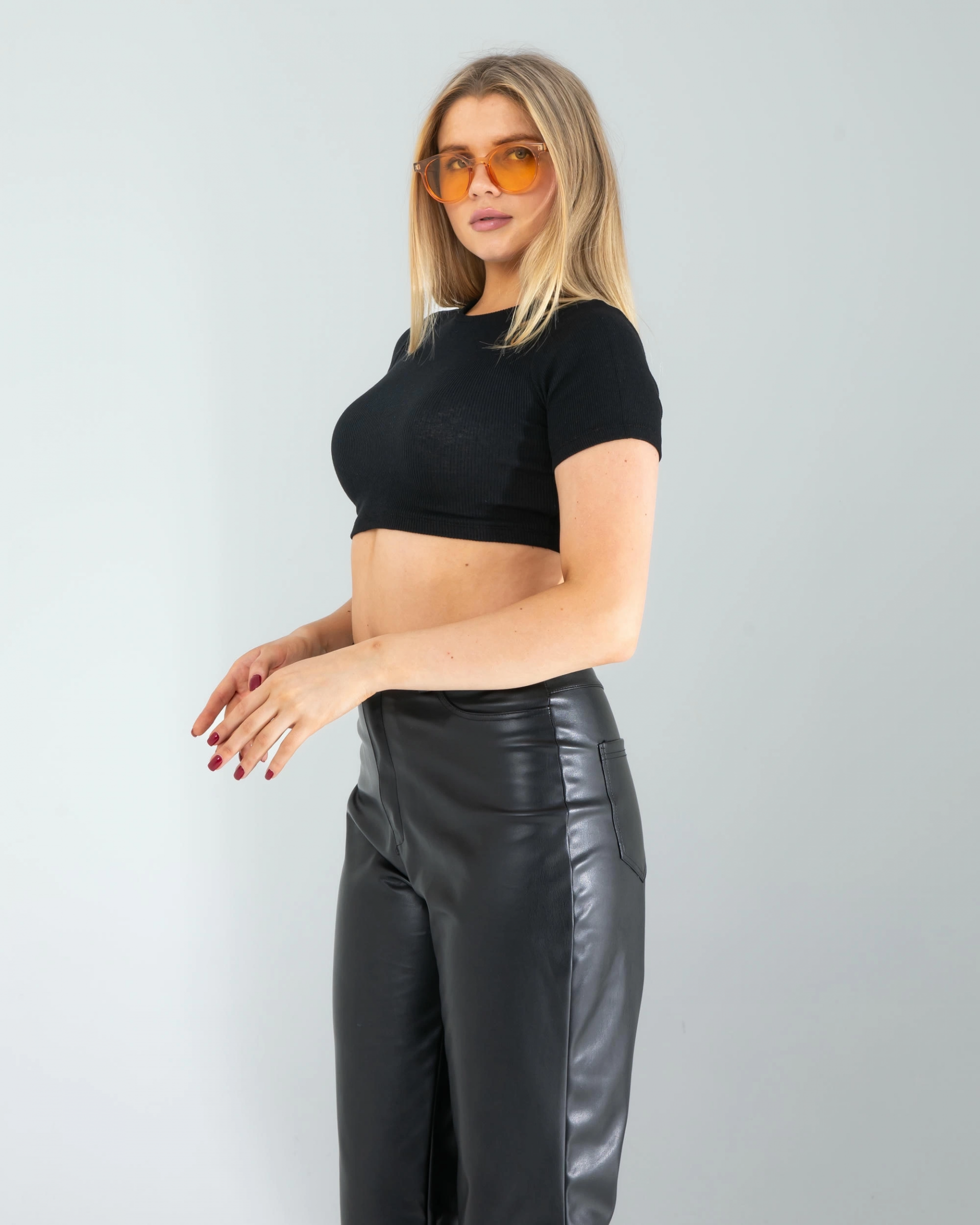 Siyah Fitilli Kaşkorse Mini Bluz