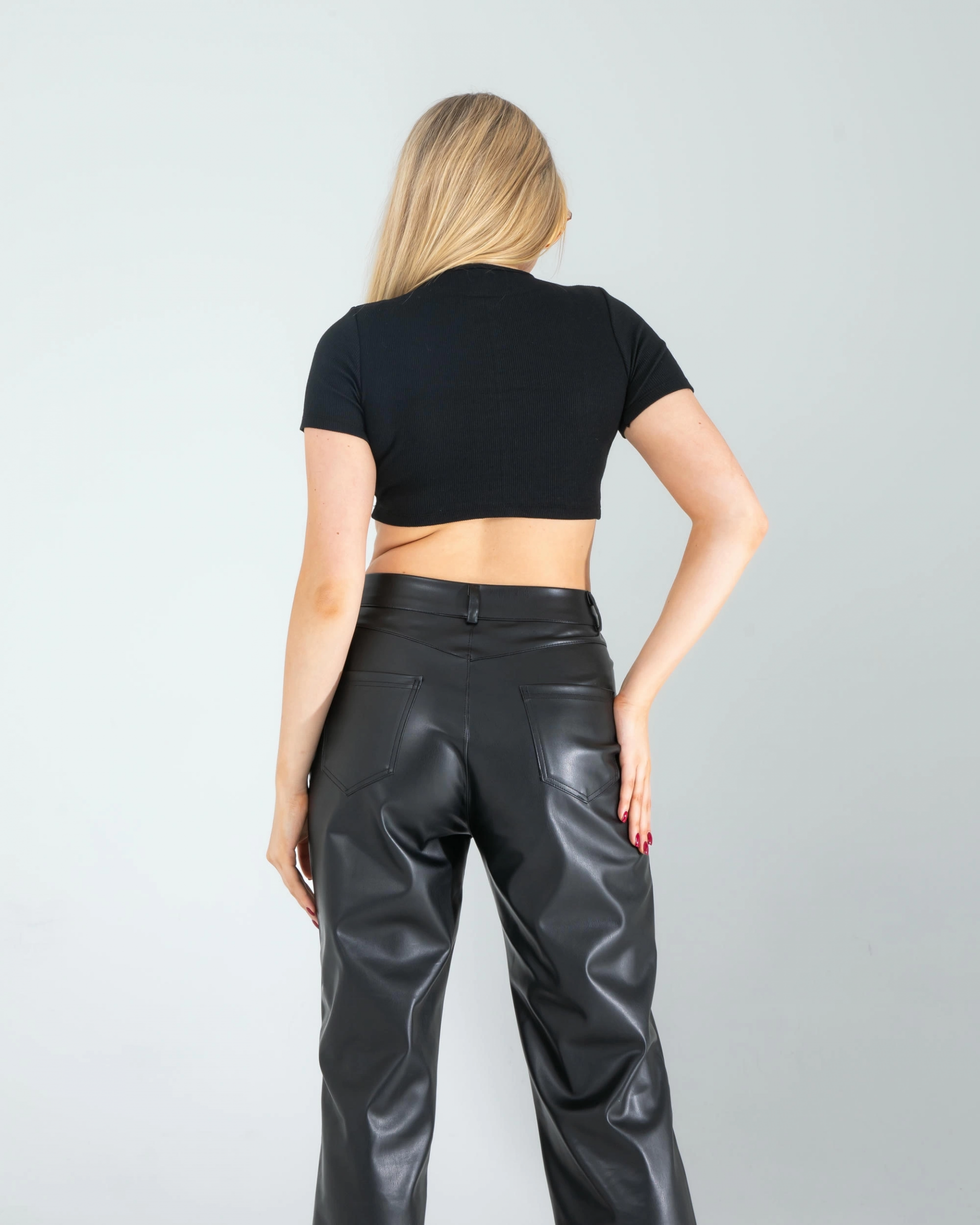 Siyah Fitilli Kaşkorse Mini Bluz