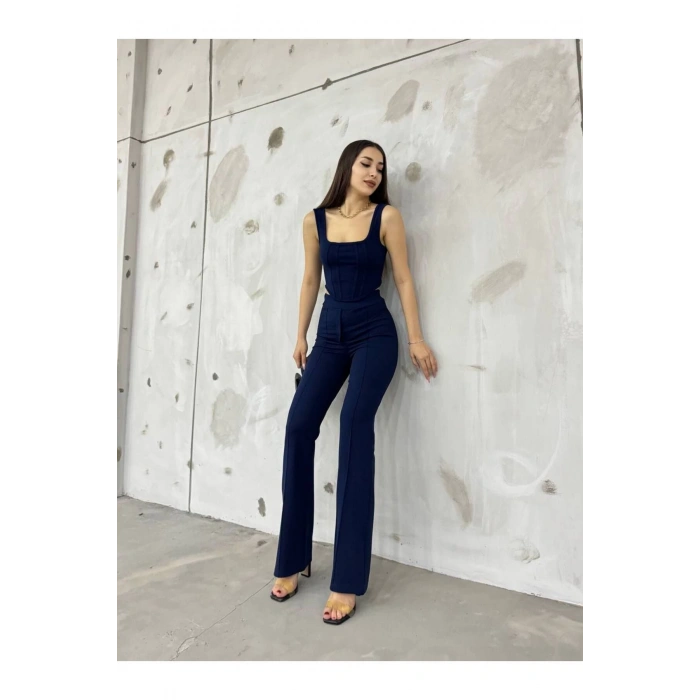 Lacivert Bilyeli İnterlook Alt Üst Takım