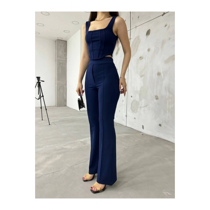 Lacivert Bilyeli İnterlook Alt Üst Takım